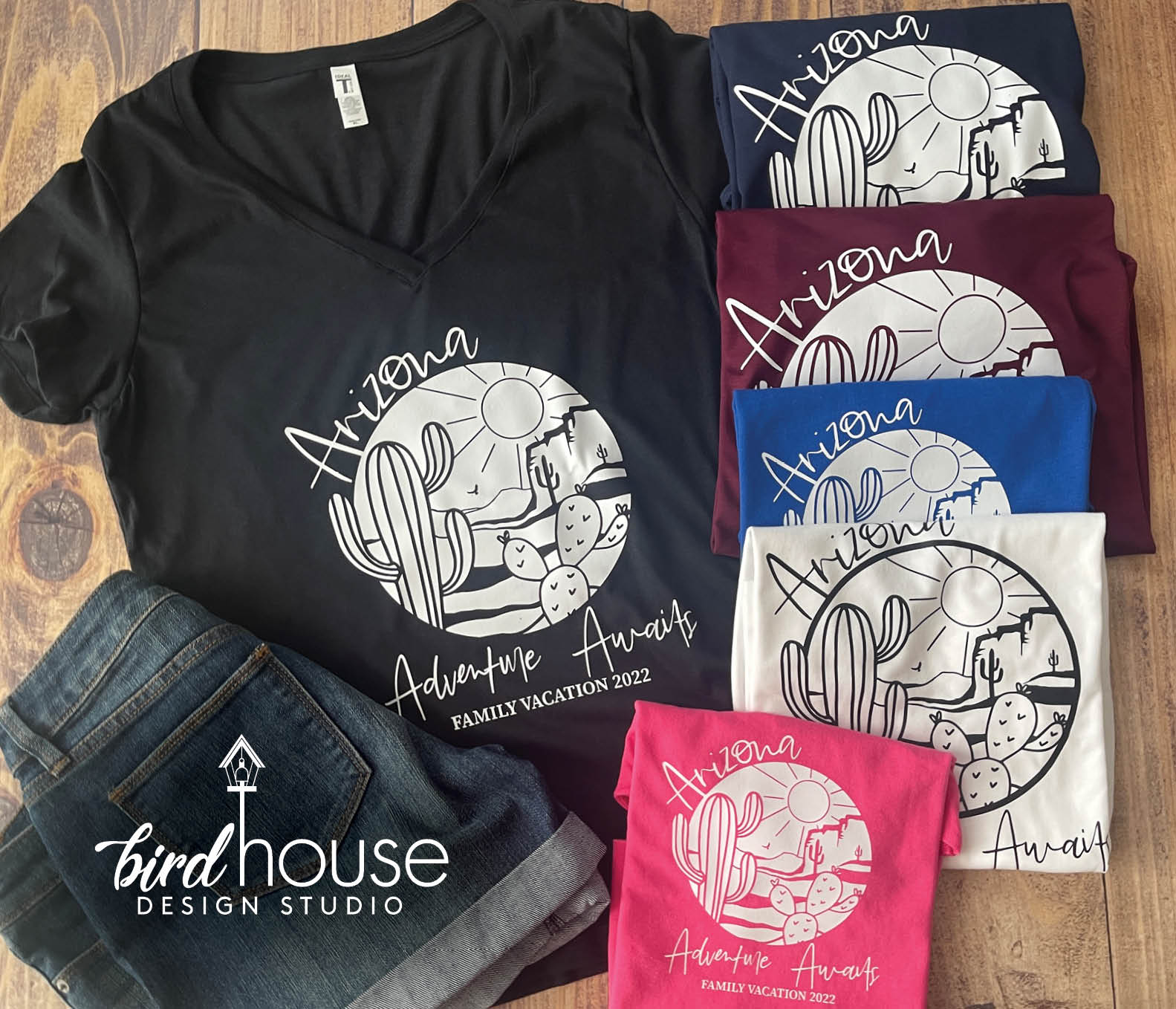 Arizona Family Vacation Shirt, Adventure LLC Design Personalized Birdhouse – Awaits, Studio, ANY TEXT