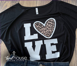 LOVE with Animal Print Heart Shirt, Leopard or Zebra Print, Cute Mother's day gift