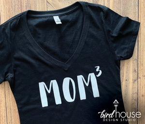 Mom Cubed, Mom3, Custom tee gift for Moms with 3 kids
