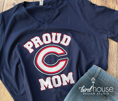 Proud Columbus Mom Shirt, Any School logo and colors – Birdhouse