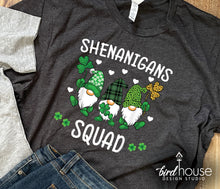 Load image into Gallery viewer, Shenanigans Squad Gnomes Shirt, Cute St. Patricks day Graphic Tee