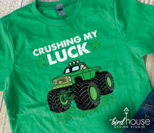 Load image into Gallery viewer, Crushing my Luck Truck Shirt, Cute St. Patricks day Graphic Tee