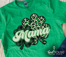Load image into Gallery viewer, Mama Clover Leopard Print Shirt, Cute St. Patricks day Graphic Tee
