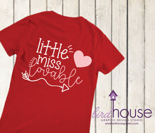 Load image into Gallery viewer, Little Miss Lovable Cute Valentines Day Shirt, Pick an ColorS, Matte or Glitter, Personalized