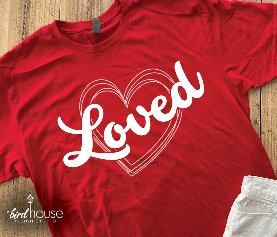 Loved, Hearts XOXO Heart, Cute shirts for Valentines Day School Dress Down