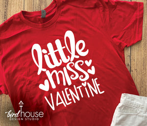 Little miss Valentine, Cute Shirts for Valentine's day, school dress down for girls