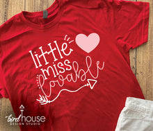 Load image into Gallery viewer, Little Miss Lovable Heart, Cute shirts for Valentines Day School Dress Down