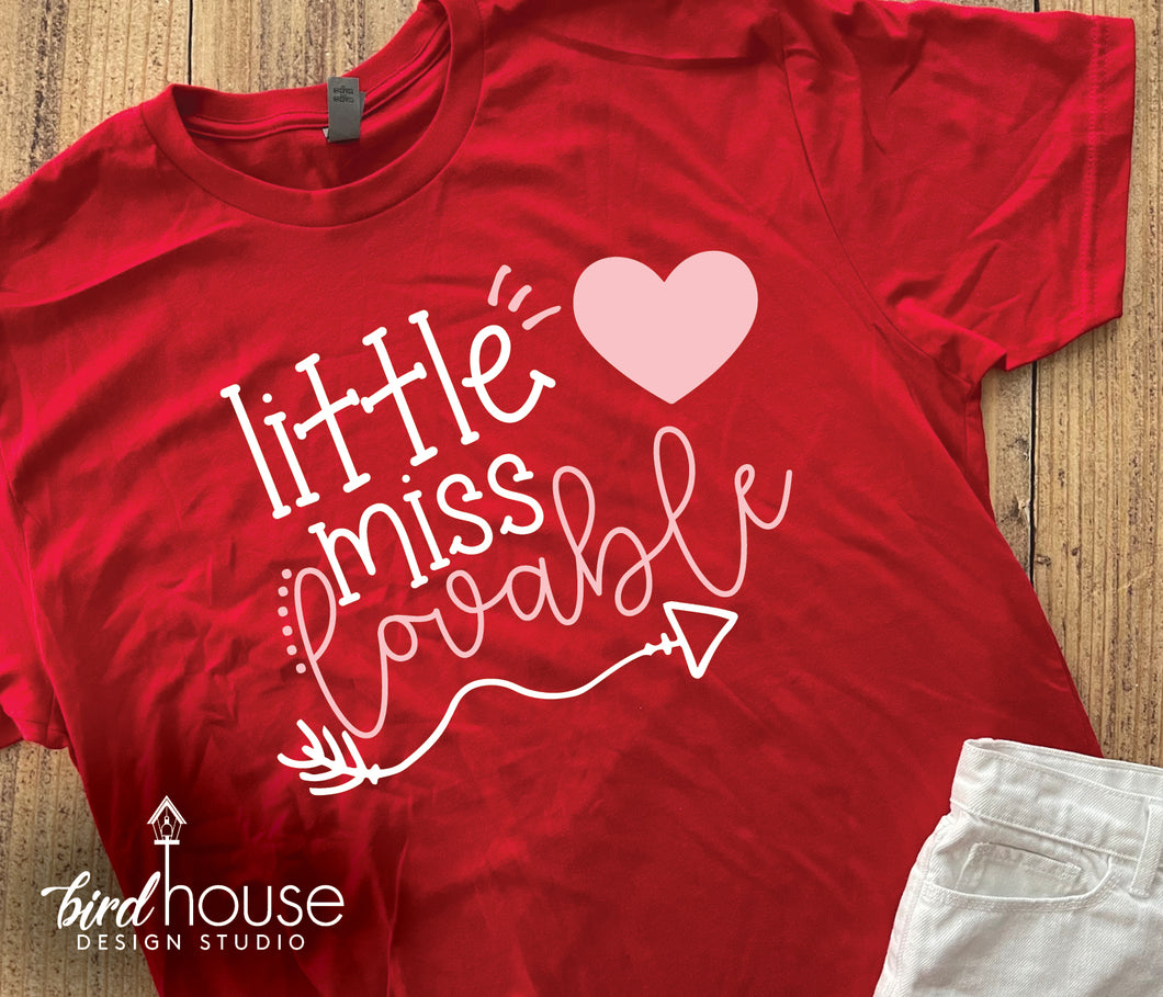Little Miss Lovable Heart, Cute shirts for Valentines Day School Dress Down