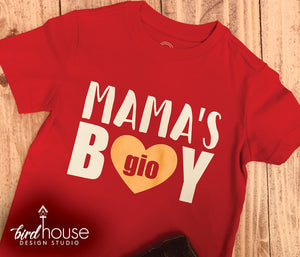 Mama's Boy Shirt Personalized, Any Name, Color, Matte or Glitter, Personalized