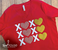 XOXO Hearts Glitter, Cute shirts for valentines day