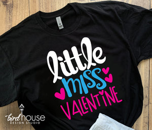 Little Miss Valentine, Custom XOXO Heart, Cute shirts for Valentines Day School Dress Down