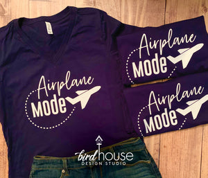 Airplane Mode Vacation Shirt, Cute Group Matching Shirts , Personalized, Travel Tees, 