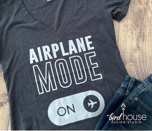 Airplane Mode On Shirt, Cute Vacation Tee, Matching Group Shirts for Traveling with Friends, Family