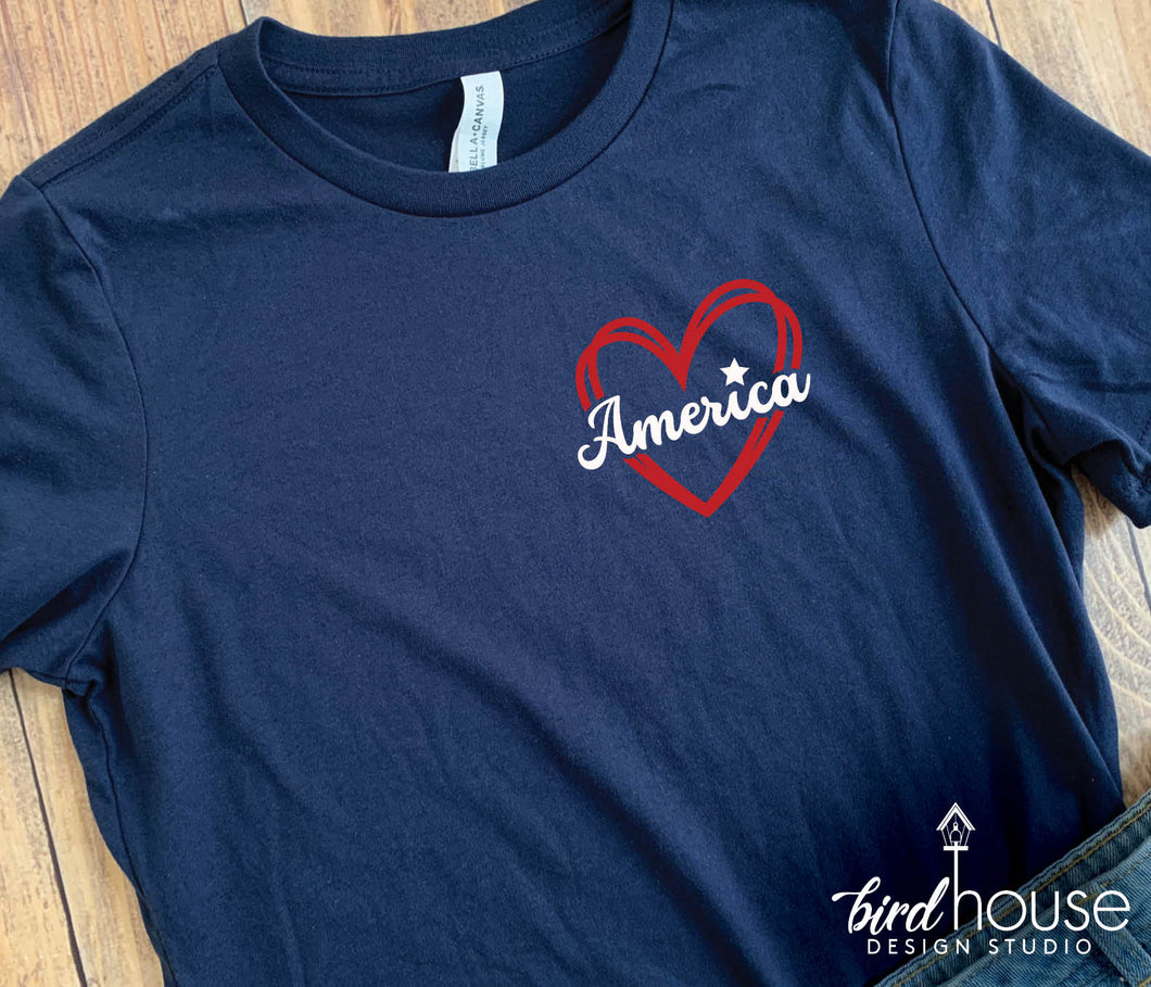 Love the USA, America Shirt, Cute July 4th Graphic Tees, Fourth of July Shirts or tank tops, svg