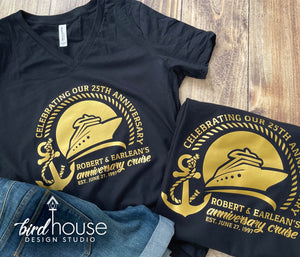 Anniversary Cruise Group Shirt, Celebrating Years Tees, Personalized, Any Color, Customize