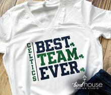 Load image into Gallery viewer, Best Team Ever ICCS Celtics Cheer Shirt for Cheerleading Competitions