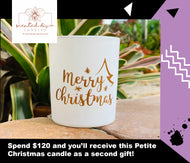 Merry Christmas Petite Candle by Scented Diva Christmas Tree Scent