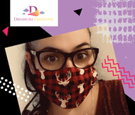 Moose Flannel Buffalo Plaid Face Mask by Dreamlike Creations LLC