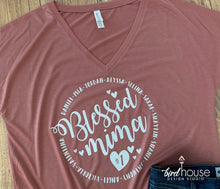 Load image into Gallery viewer, Blessed Abuela Shirt, Cute Personalized Grandma, Mima, Mom, Lela, Any Color