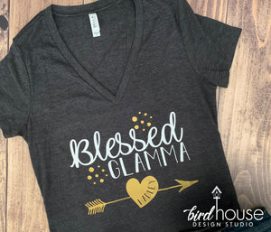 Blessed glamma personalized shirt for grandmother mom gift
