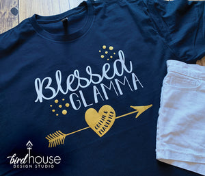 Blessed Glamma Shirt, Personalized Grandma, Grandkid Names, Cute Gift for Mother's Day