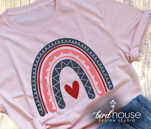 Boho Rainbow Shirt, Heart Design - Pick Any 3 Colors