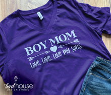 Load image into Gallery viewer, Boy Mom, Love my Sons boys, Grandma Grandmom Shirt, Personalized Any Name, Any Color
