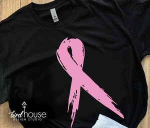 Ribbon Distressed, Breast Cancer Awareness Shirt