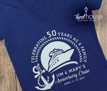 Load image into Gallery viewer, Anniversary Cruise Group Shirt, Celebrating as a Family, Personalized, Any Color