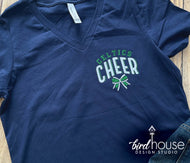 Cute Cheer bow graphic tee, Cheerleeding Shirt, Custom Cheer, Any Color, Any School team or  Mascot