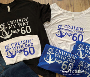 Cruisin' my way into Any Age Shirt, Cute Birthday Cruise tee, Cruising Personalize, Group Matching Shirts