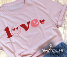 Load image into Gallery viewer, Smilie Face Love Hearts cute Valentines Day Shirt