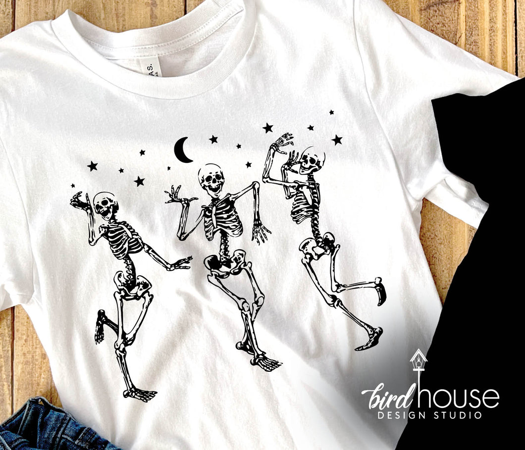 Night Dancing Skeletons Shirt, Cute Halloween Graphic Tee – Birdhouse  Design Studio, LLC