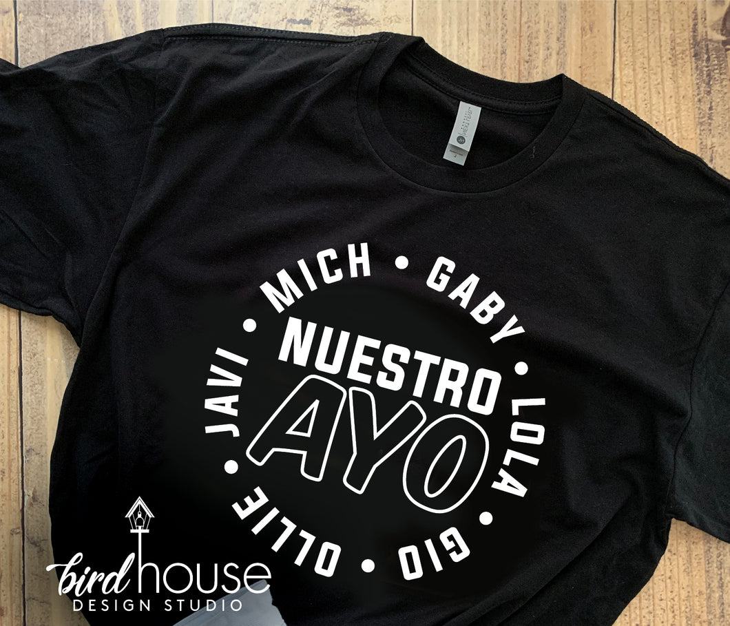 Nuestro Ayo, Abuelo, Dad, Grandpa, Papa, Papi, Personalized, Any Name, Grandkids, Gift