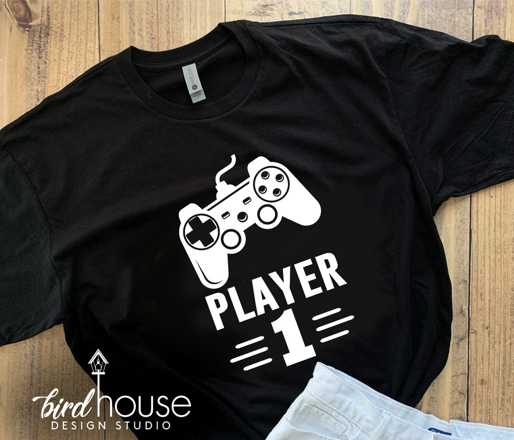 Player 1 or 2 Gamer Shirt, Switch, Xbox, Any Control, Cute Fathers Day Gift