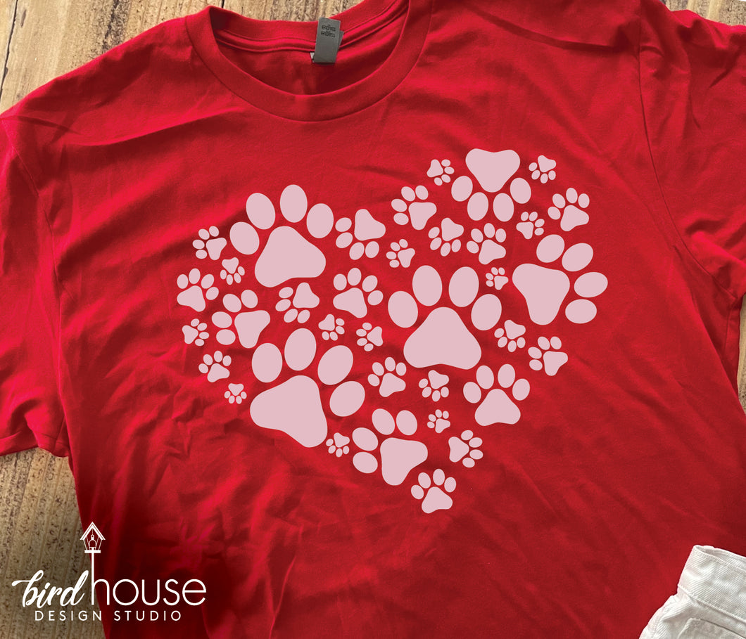 Dog Paw Love Valentines Day Shirt, 1 Color