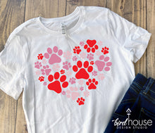 Load image into Gallery viewer, Dog Paw Love Valentines Day Shirt, 3 Colors