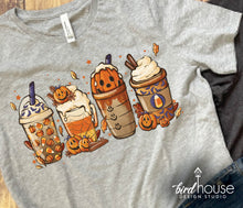 Load image into Gallery viewer, Pumpkin Spice Latte Shirt, Cute Fall Coffee Graphic tee, Sweatshirt, Hoodie, Its fall Y&#39;all, Girls, Coffee time