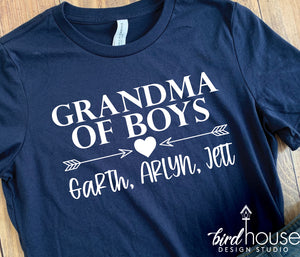 Boy Grandma, Love my Grandsons boys Shirt, Personalized Any Name, Any Color
