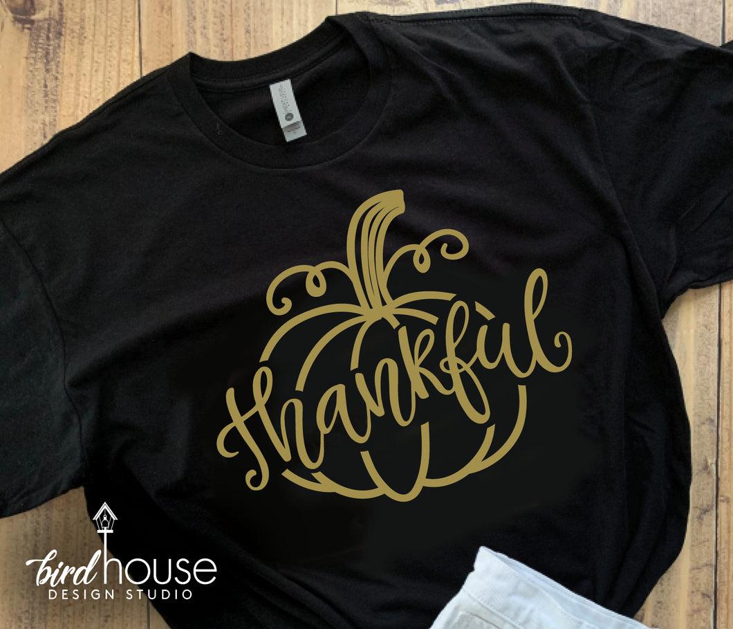Thankful Pumpkin Shirt, Cute Thanksgiving Tee