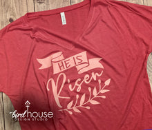 Load image into Gallery viewer, He is Risen Shirt, Cute Easter Sunday Tee, Custom Any Colors, Jesus Mass church