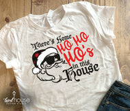 There's some Ho ho ho's in this house Shirt, Funny Santa Buffalo Print Christmas Tee, WAP Funny tees for Morning Hoes