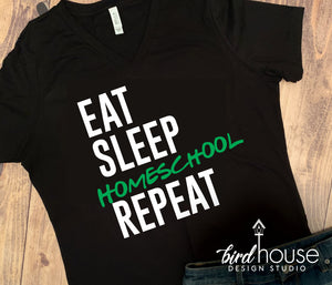 Eat Sleep Homeschool Repeat, Funny Quarantined Kids Shirt