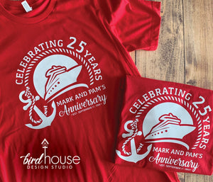 Anniversary Cruise Group Shirt, Celebrating Years Tees, Personalized, Any Color, Customize