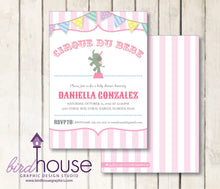 Load image into Gallery viewer, Cirque Circus Baby Shower Birthday Invitation