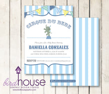 Load image into Gallery viewer, Cirque Circus Baby Shower Birthday Invitation