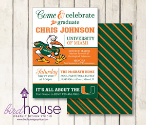 University Miami Graduation Invitation