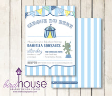 Load image into Gallery viewer, Cirque Circus Baby Shower Birthday Invitation