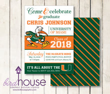 Load image into Gallery viewer, University Miami Graduation Invitation