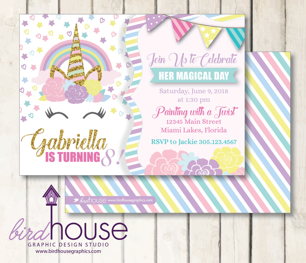Unicorn Birthday Invitation